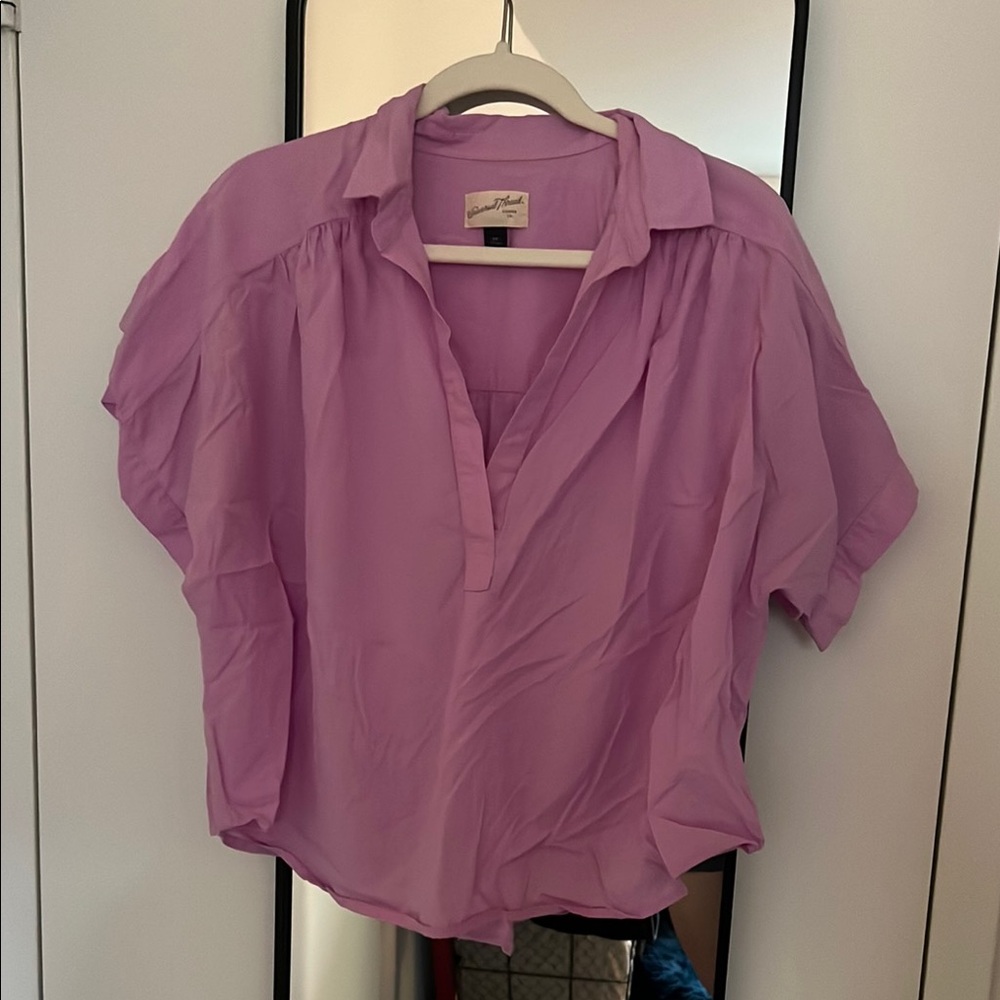 Universal Thread Pink Relaxed Notched Collar Blouse